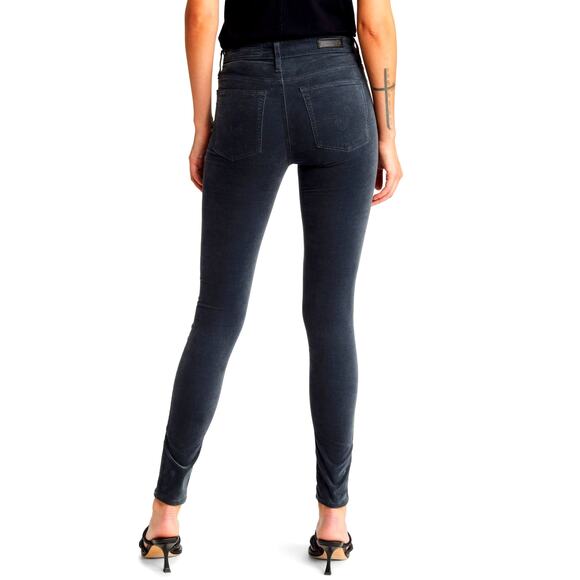 NWT AG Adriano The Farrah Steel Gray High Waist Skinny Velvet Jeans - Picture 4 of 16